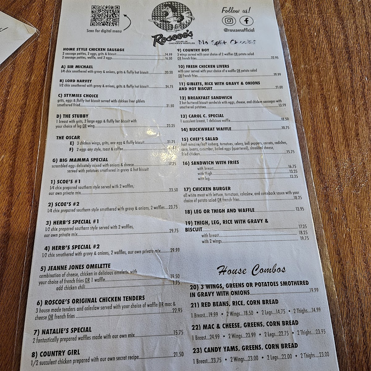 Roscoe's Chicken & Waffles Menu - Image 4