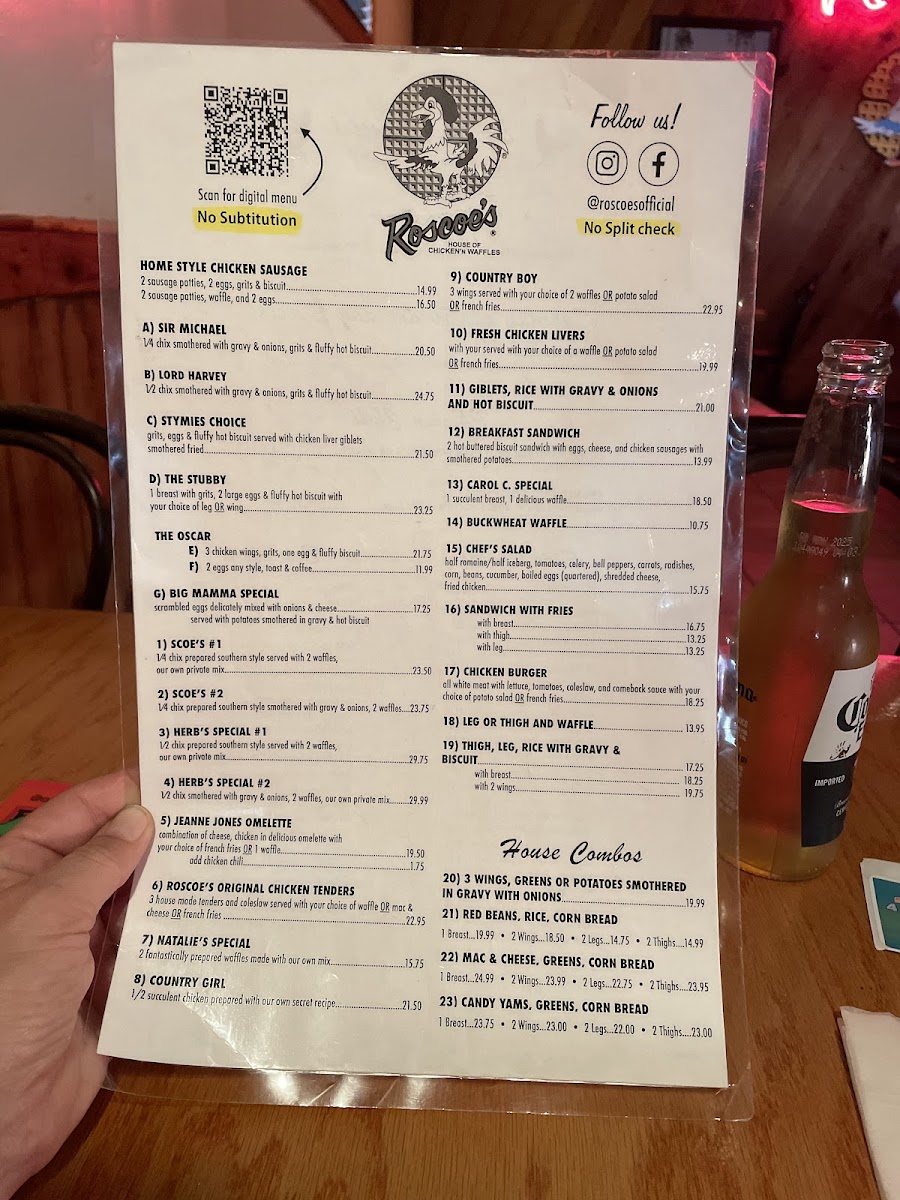 Roscoe's Chicken & Waffles Menu - Image 5